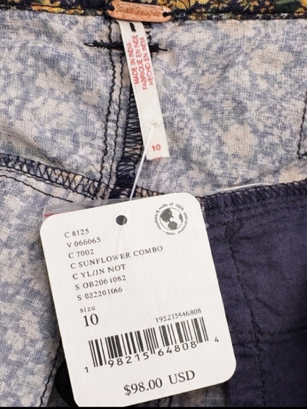 Free People Big Time Printed Trouser Shorts Sunflower Combo 10 NWT - Picture 5 of 7